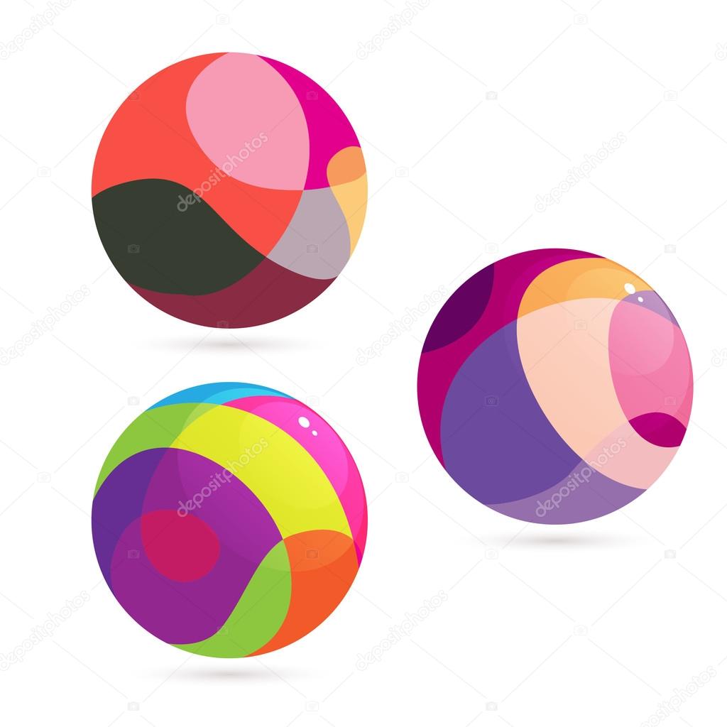 Colorful abstract sphere logos,vector illustration