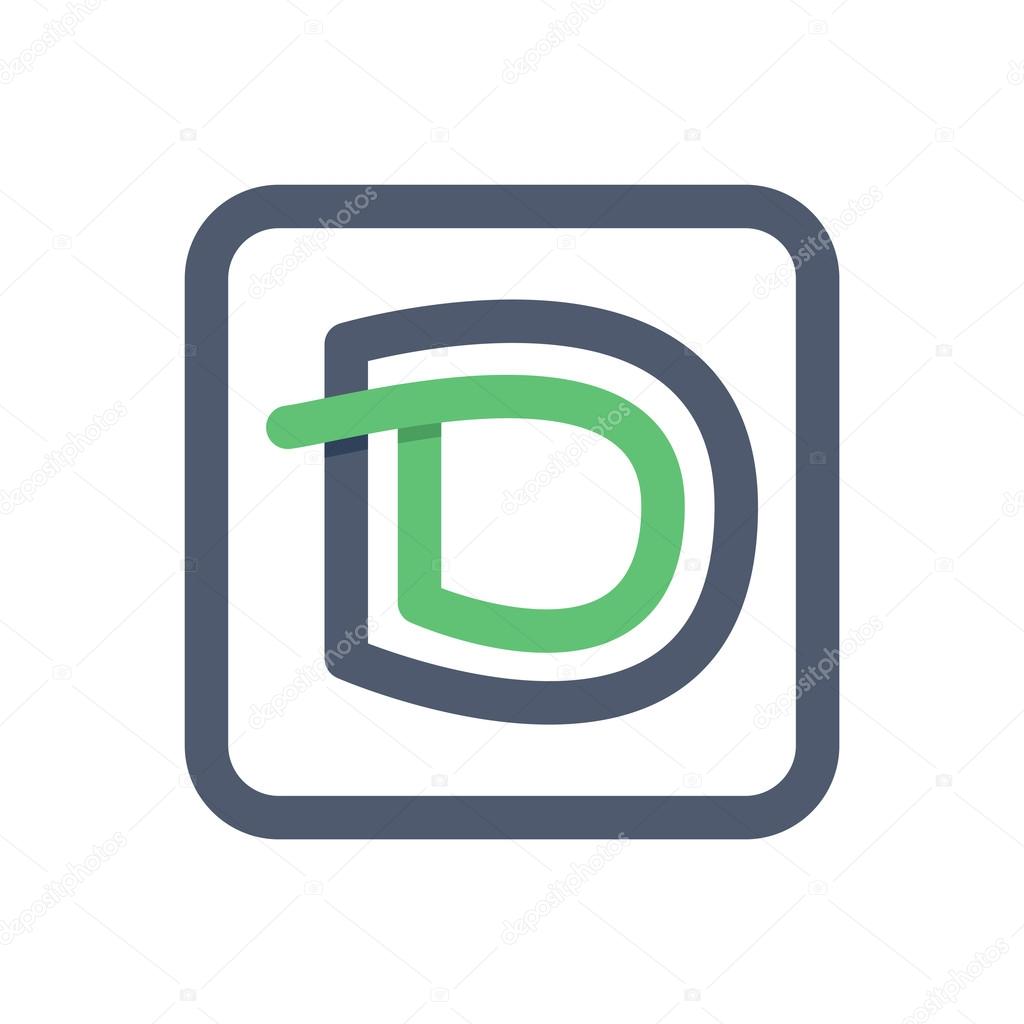 D letter crossing lines logo, vector element for your design