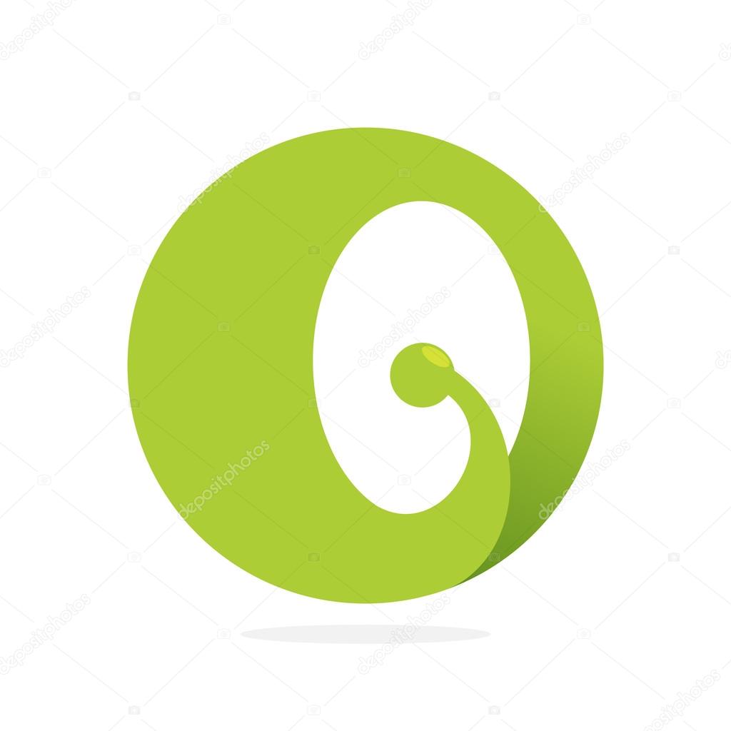 O letter green logo icon