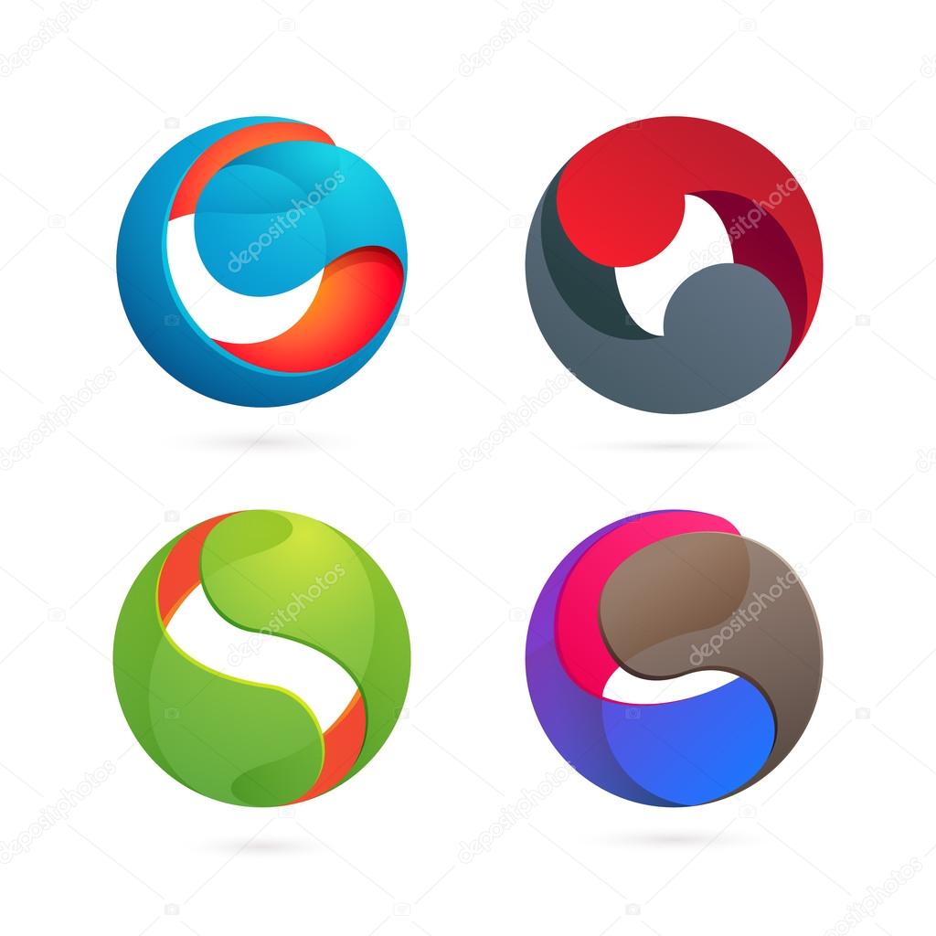Abstract colorful sphere logos