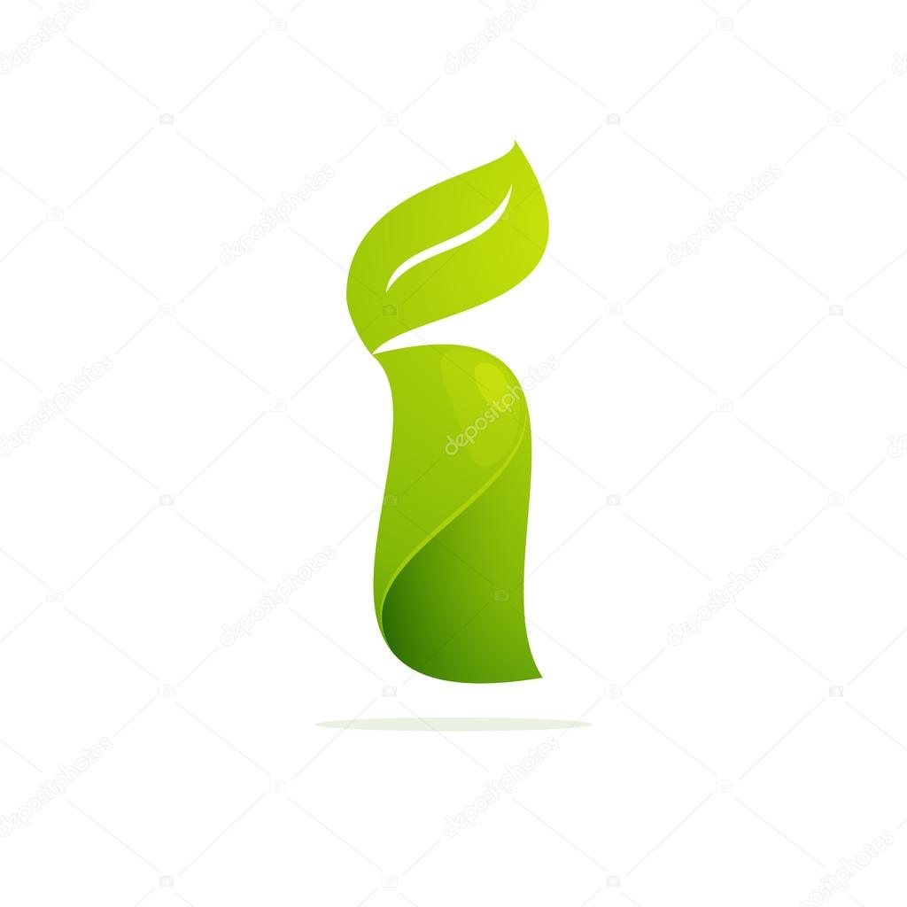 I letter eco logo volume icon