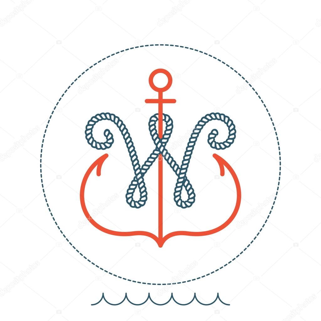 W    letter with an anchor