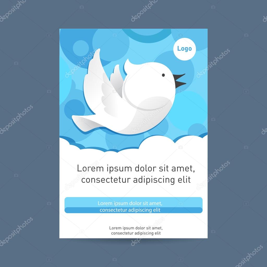 Brochure Flyer design with bird