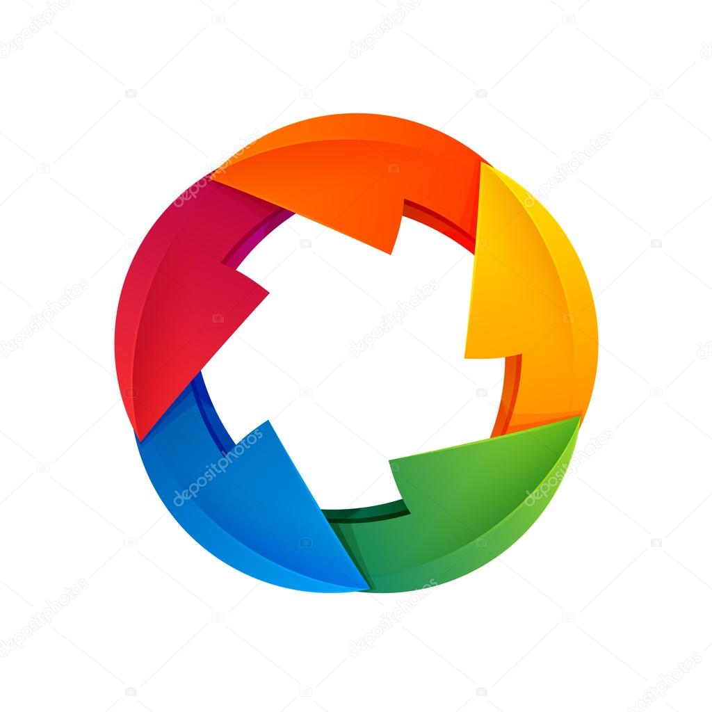 Recycle symbol or sign of arrows refresh, reload, rotation, packaging, loop sphere logo. Vector illustration design elements.Infinite loop.