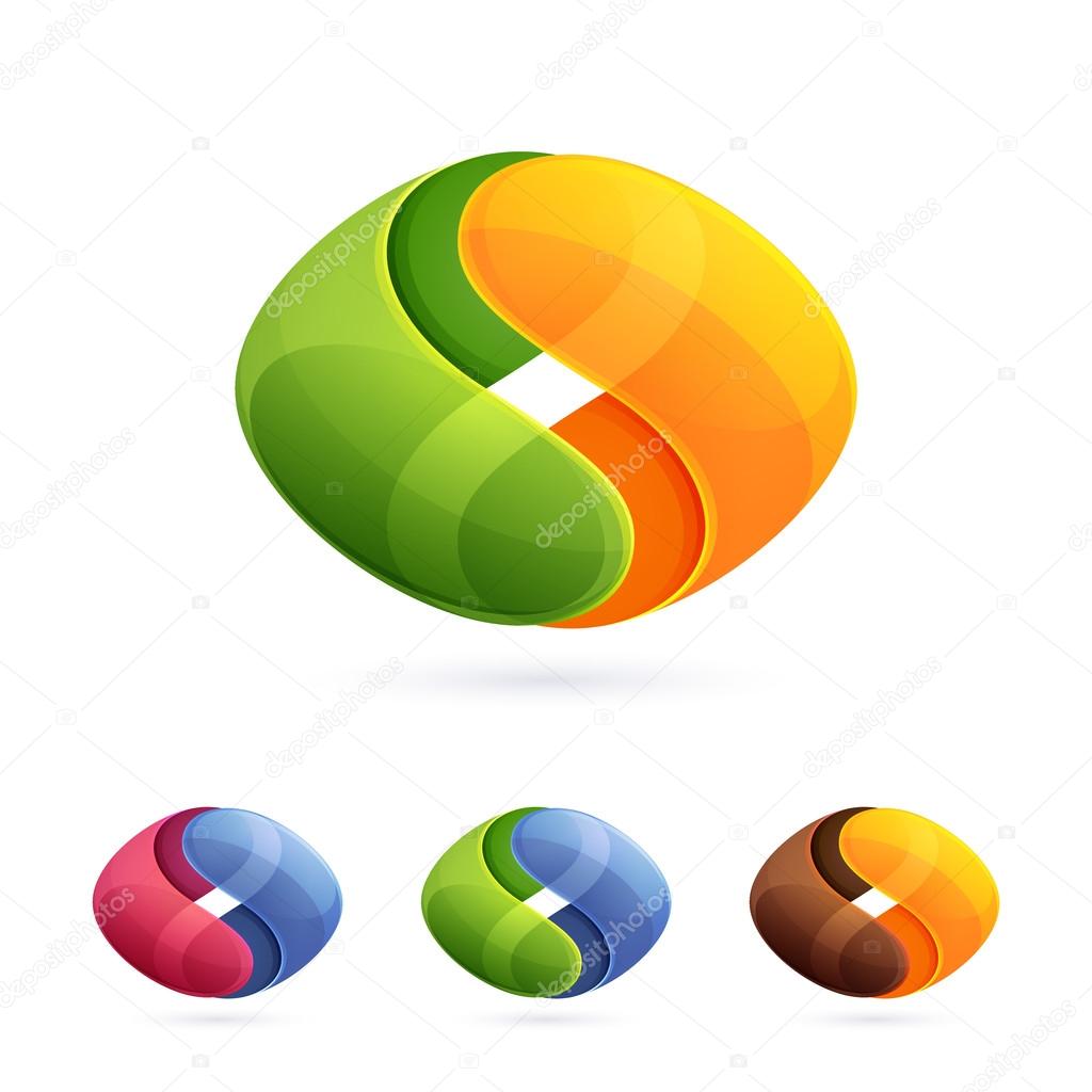 Abstract spheres yin yang logo