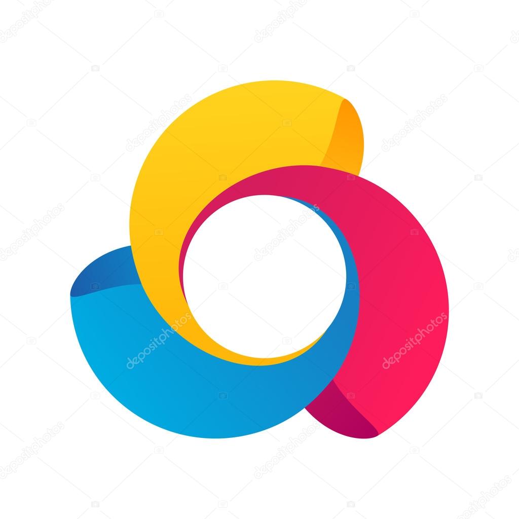 colorful infinite circle ribbons logo