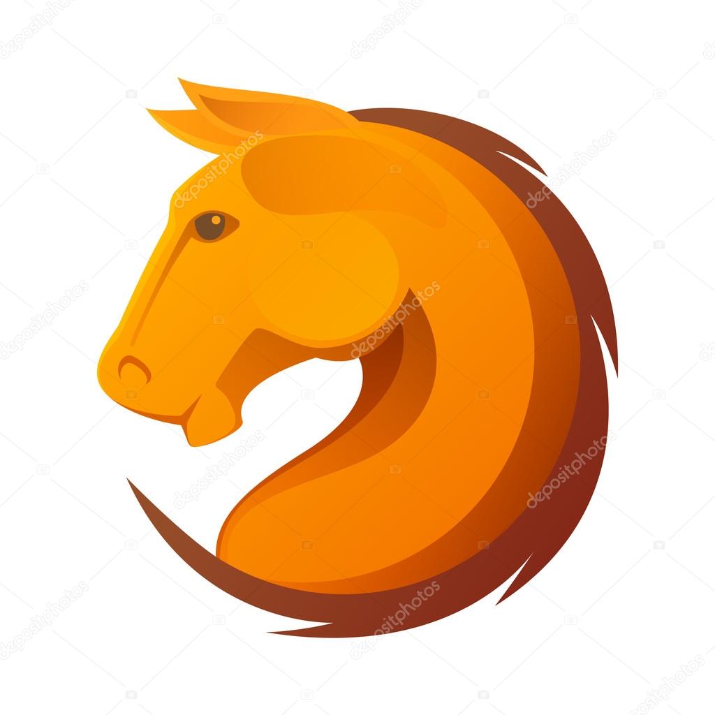 Horse head vector logo, design template elements