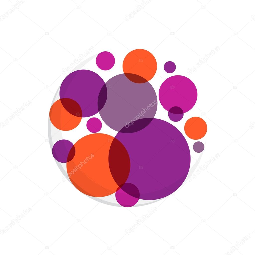 Abstract round dots logo, vector template for your design.