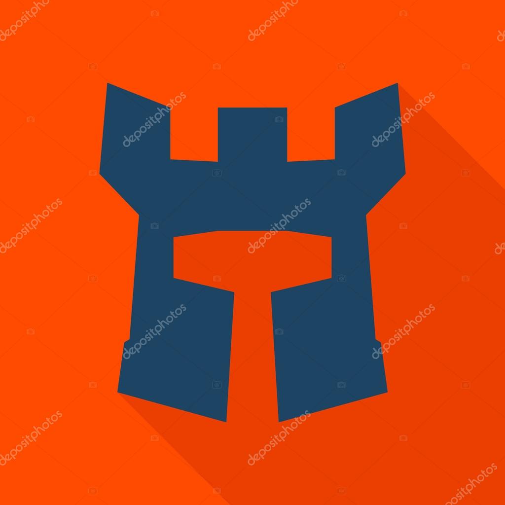 Medieval knight helmet. Tower. Vector illustration