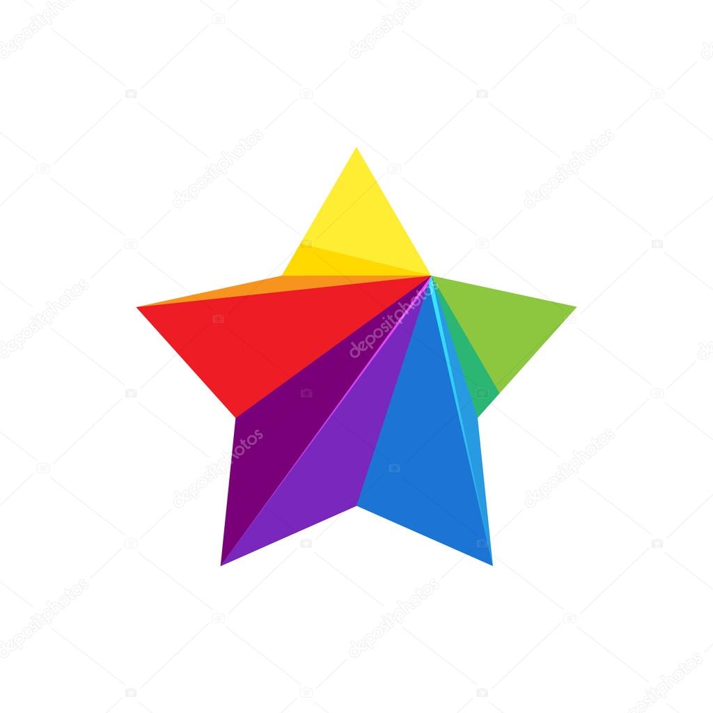 Vector colorful star logo icon, vector design template elements