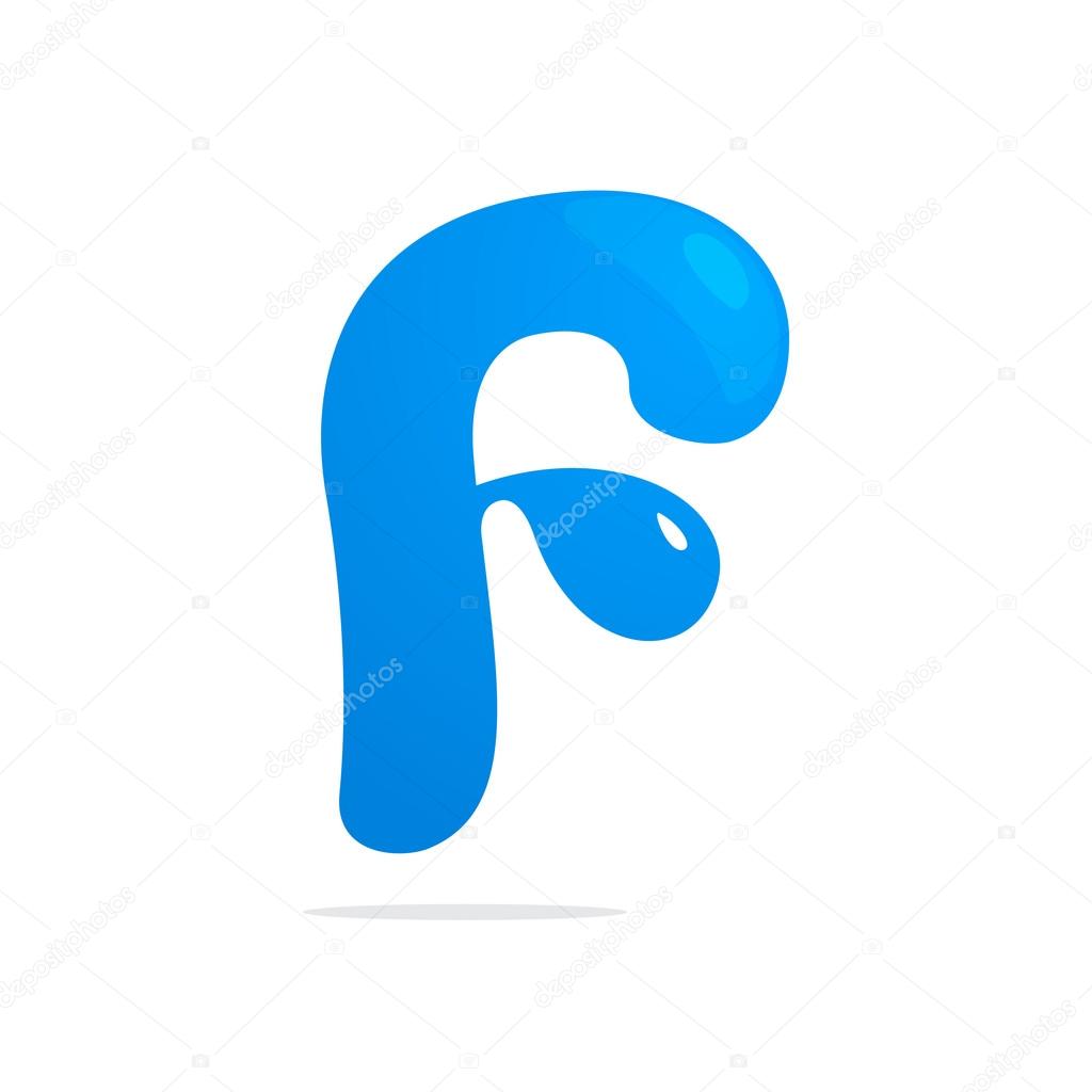 F letter water drop logo