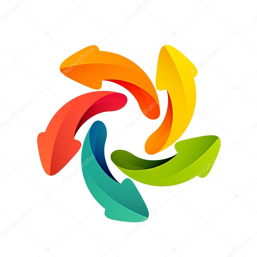 Recycle symbol or sign of arrows refresh, reload, rotation, packaging, loop sphere logo. Vector illustration design elements.Infinite loop.