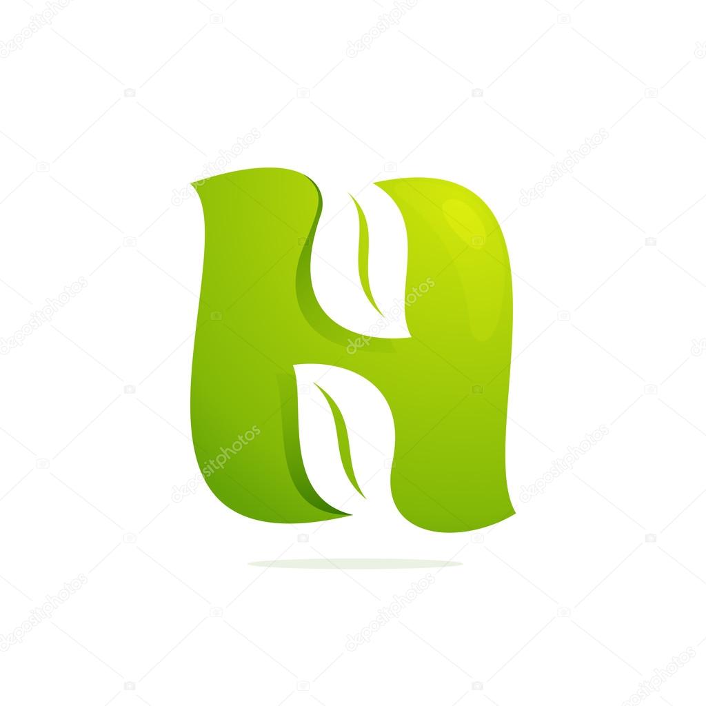 H letter eco logo volume icon isolated on white background