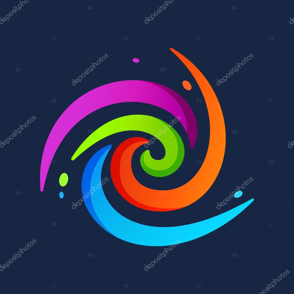 Abstract circle logo on black background,vector illustration