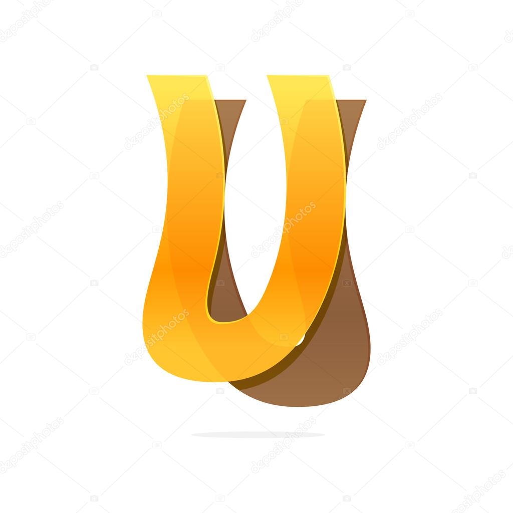 Yellow U letter   logo icon