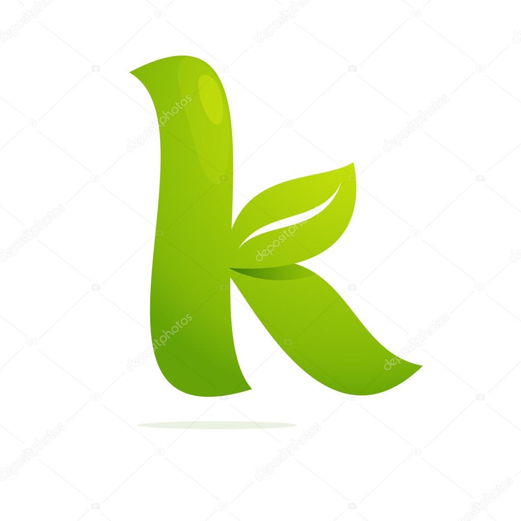 K letter eco logo volume icon isolated on white background