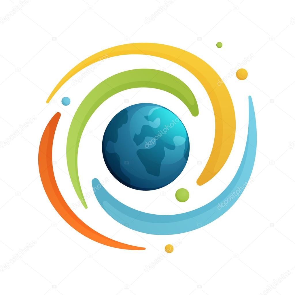 Universe Earth planet logo