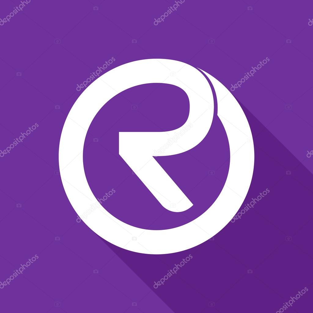 R letter line logo, flat vector design template element