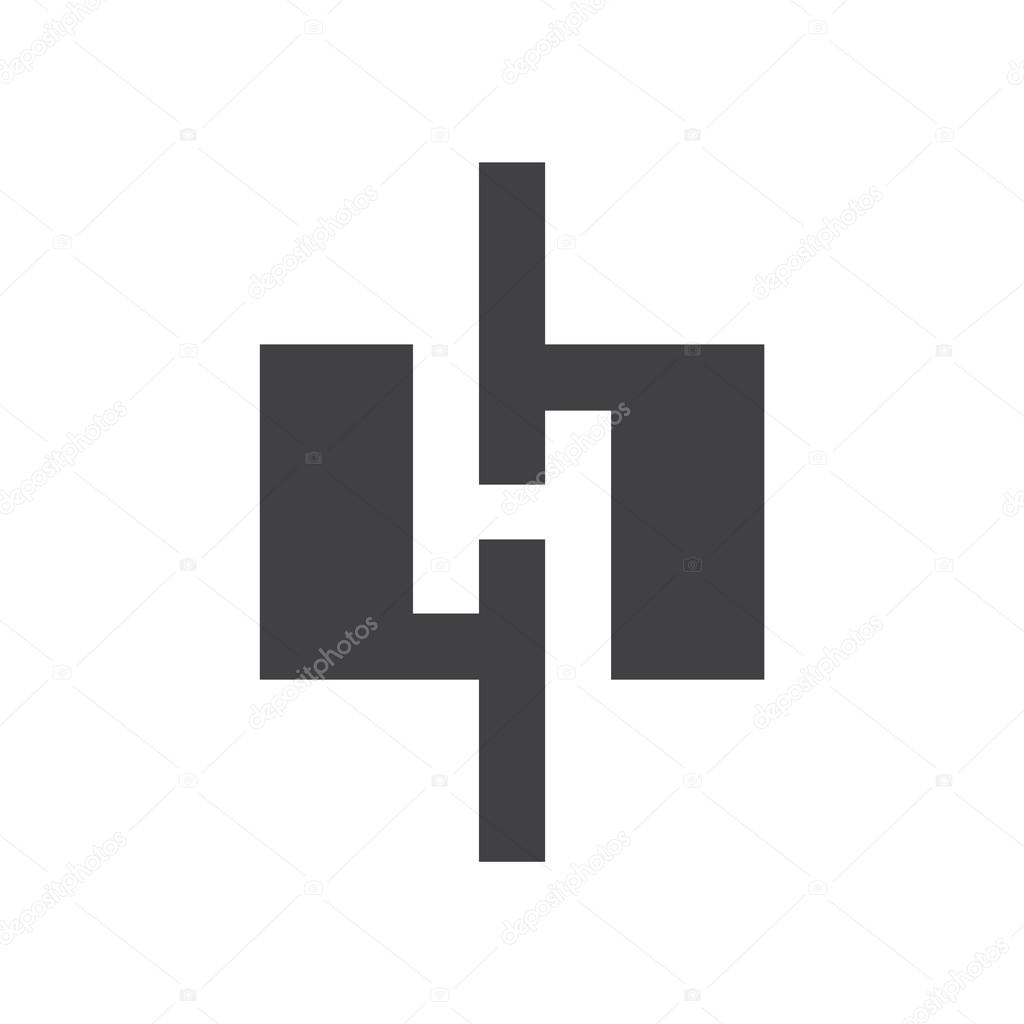 H letter line logo, vector design template element