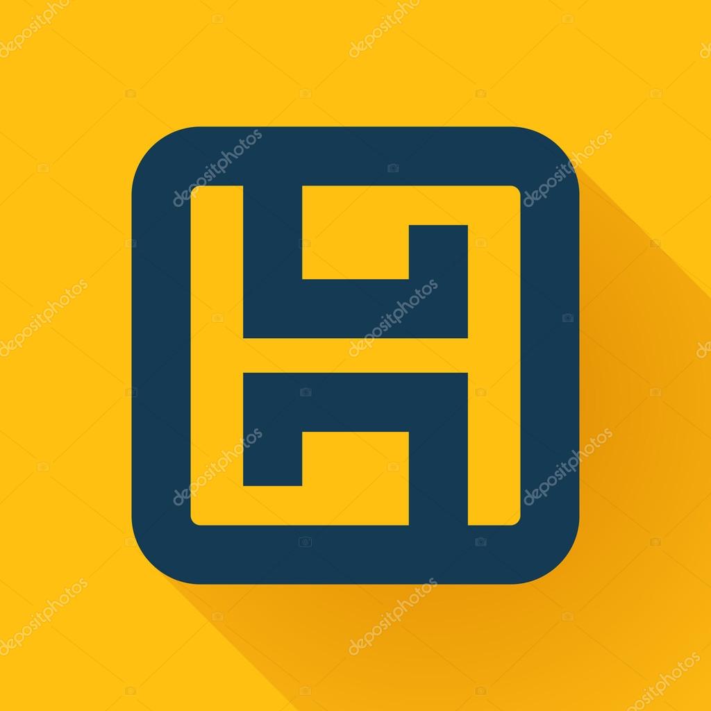 H letter line logo, vector design template element