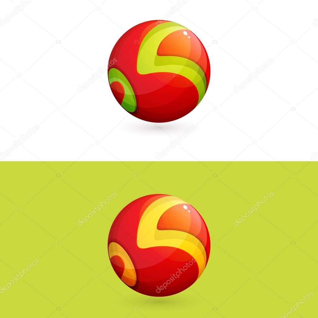 Sphere shape K letter logo, vector illustration