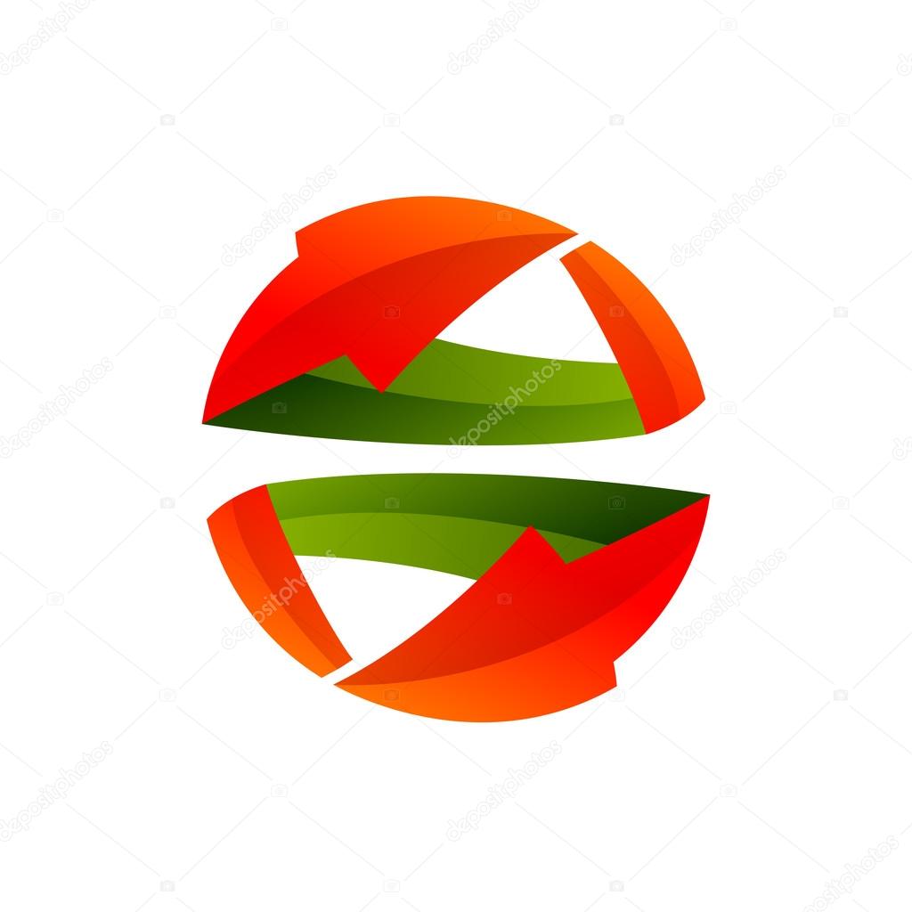 Recycle symbol or sign of arrows refresh, reload, rotation, packaging, loop sphere logo. Vector illustration design elements.Infinite loop.