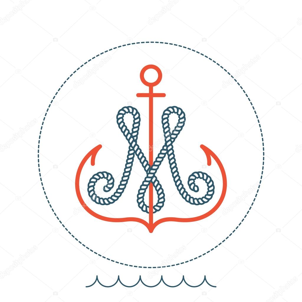 M    letter with an anchor