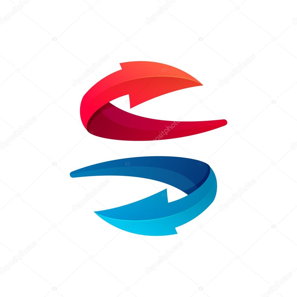 Recycle symbol or sign of arrows refresh, reload, rotation, packaging, loop sphere logo. Vector illustration design elements.Infinite loop.