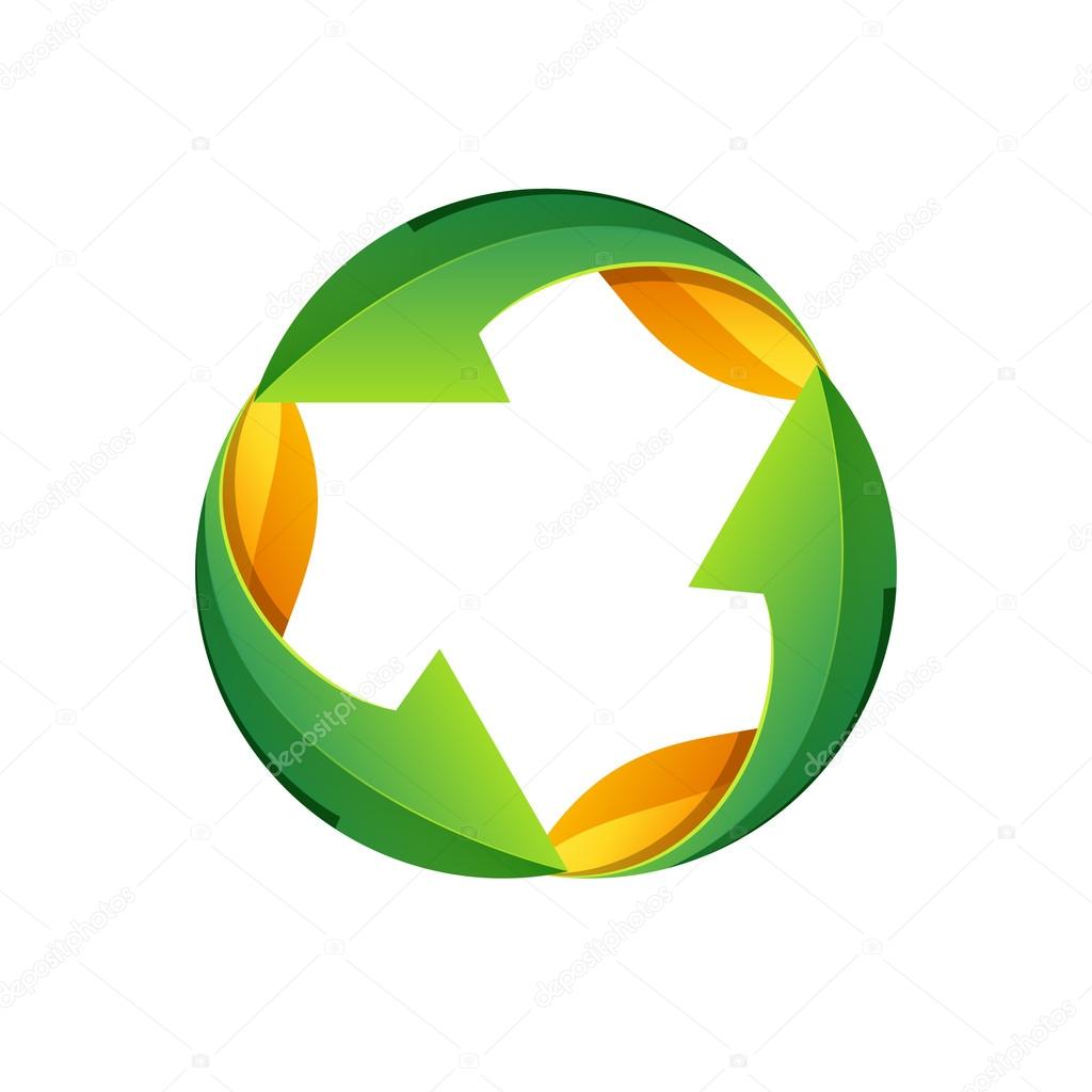 Recycle symbol or sign of arrows refresh, reload, rotation, packaging, loop sphere logo. Vector illustration design elements.Infinite loop.