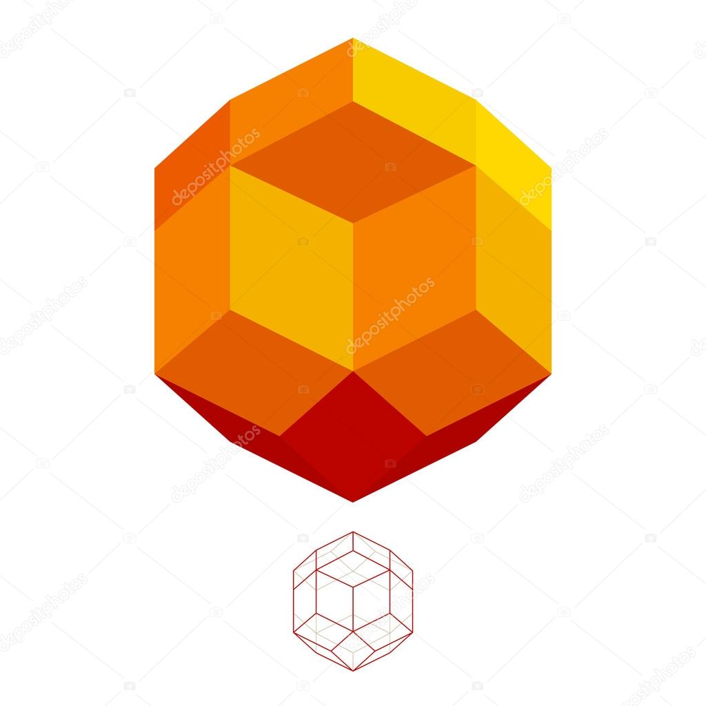 Abstract Vector polygon logo, low poly sphere. Vector template.