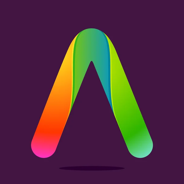 A letter one line colorful logo — ストックベクタ
