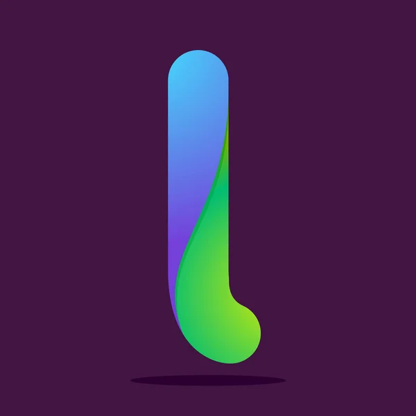 Je lettre une ligne logo coloré — Image vectorielle