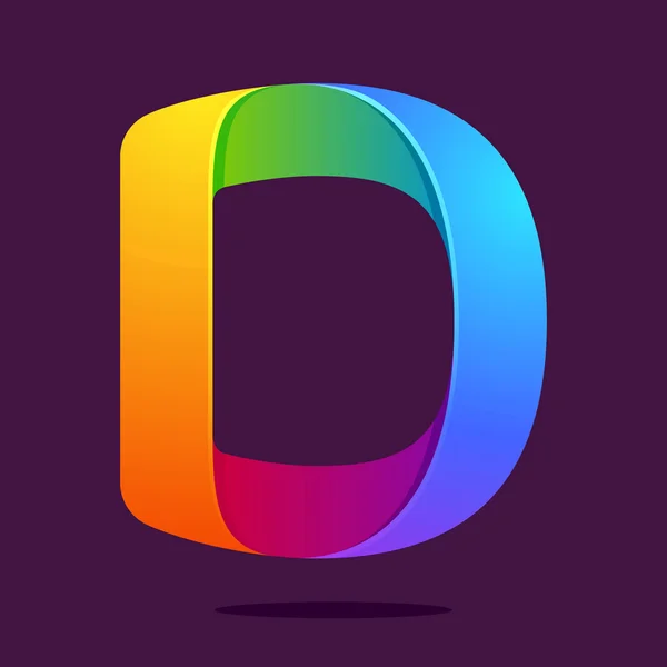 D harfi bir satır renkli logo — Stok Vektör