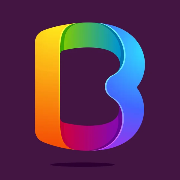 B lettre une ligne logo coloré — Image vectorielle