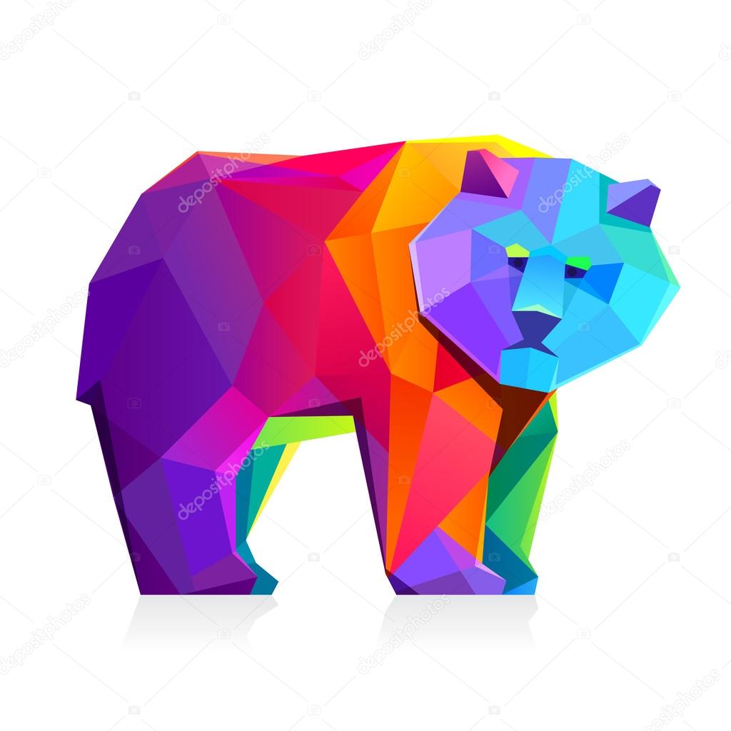 Rainbow bear  character.