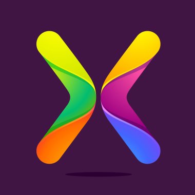 X harfi bir satır renkli logo