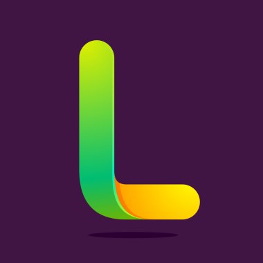 L harfi bir satır renkli logo