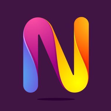 N harfi bir satır renkli logo