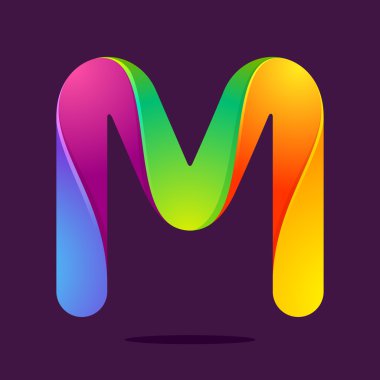 M harfi bir satır renkli logo