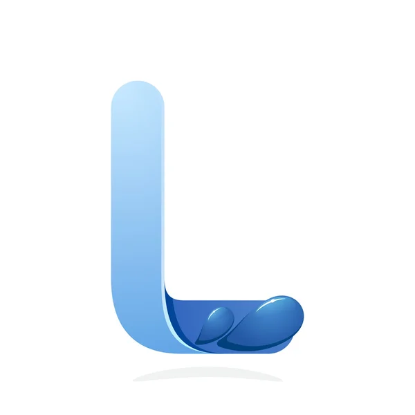 L letter with water waves — Stockvector