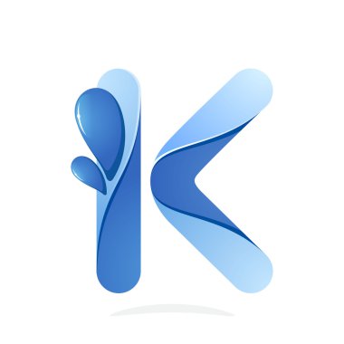 K letter with water waves