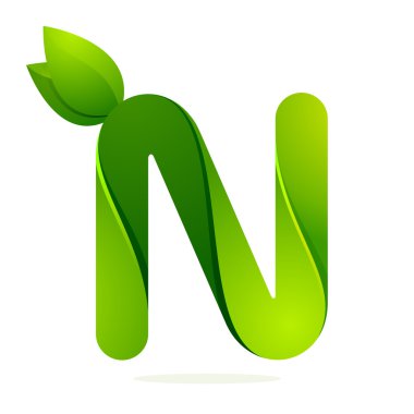 N harfi yeşil yaprakları ile