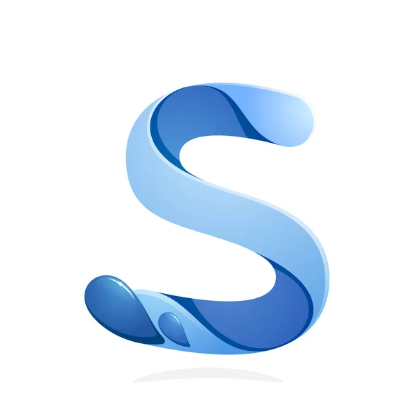 ตัวอักษร S ที่มีคลื่นน้ํา — ภาพเวกเตอร์สต็อก