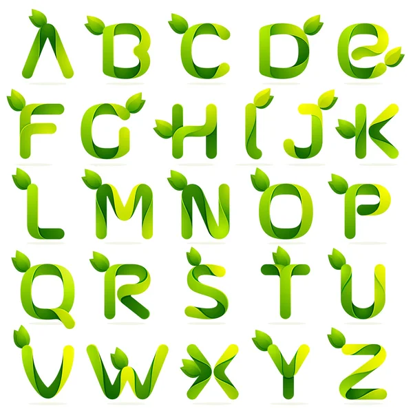 Ecology english alphabet letters — Stock Vector