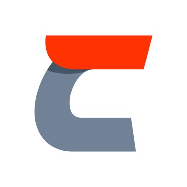 C harfi logo tasarım şablonu