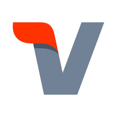V Harfi Logo Tasarım Şablonu.