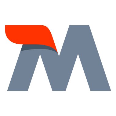 M letter logo design template. clipart