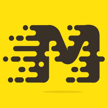 M harfi logo tasarım şablonu.