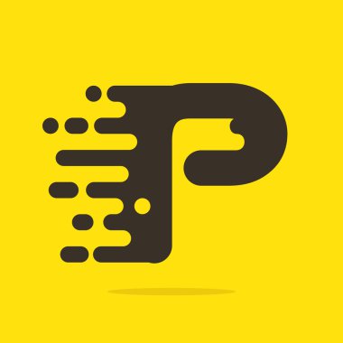 P Harfi Logo Tasarım Şablonu.