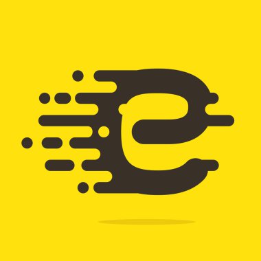 E mektup logo tasarım şablonu.